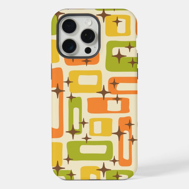 Retro Mid Century Modern Abstract Pattern iPhone Case (Back)