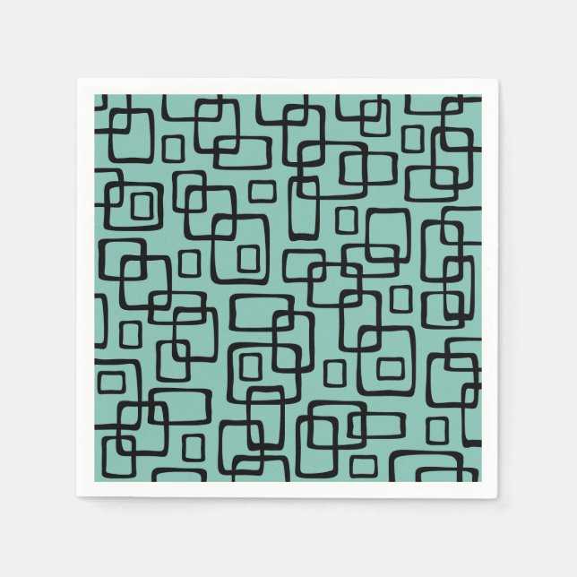 Retro Mid Century Modern Abstract Pattern Napkin (Front)