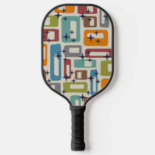 Retro Mid Century Modern Abstract Pattern Pickleball Paddle