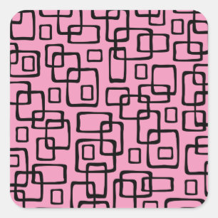 Retro Mid Century Modern Abstract Pattern Square Sticker