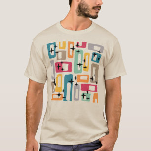 Retro Mid Century Modern Abstract Pattern T-Shirt