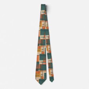 Retro Mid Century Modern Abstract Pattern Tie