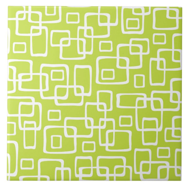 Retro Mid Century Modern Abstract Pattern Tile (Front)