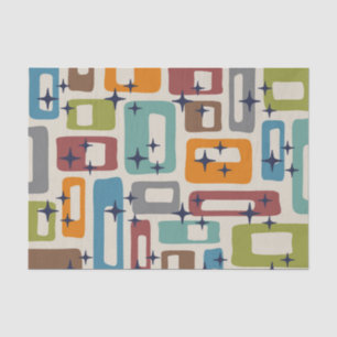 Retro Mid Century Modern Abstract Pattern Tissue Paper
