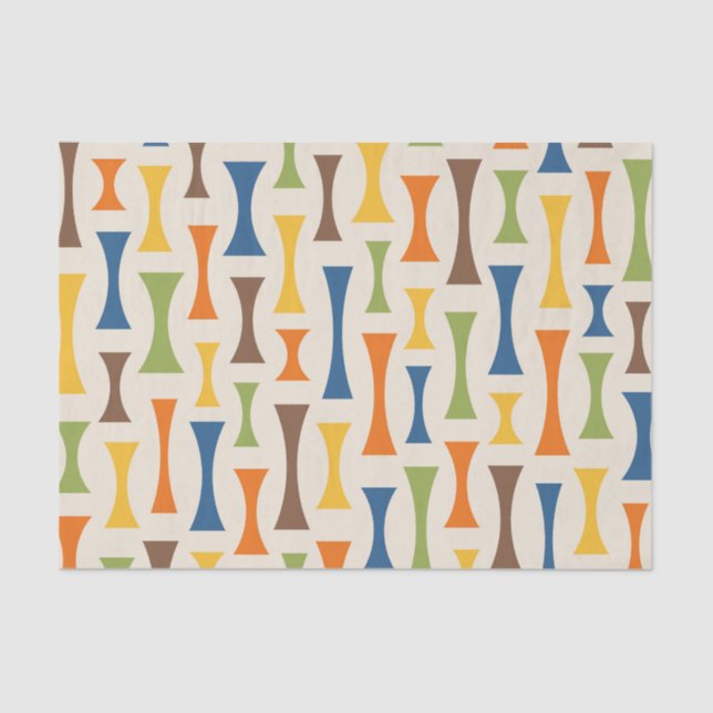 Retro Mid Century Modern Abstract Pattern Tissue Paper (Front)