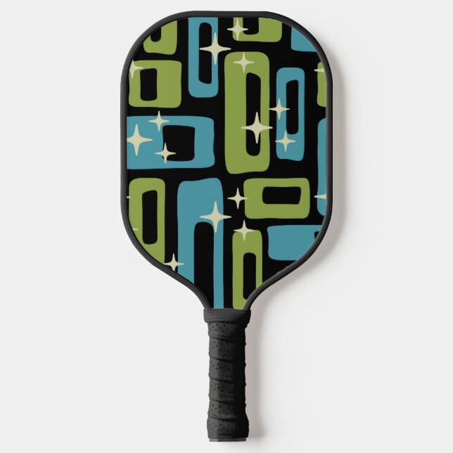 Retro Mid Century Modern Abstract Pickleball Paddle (Front)