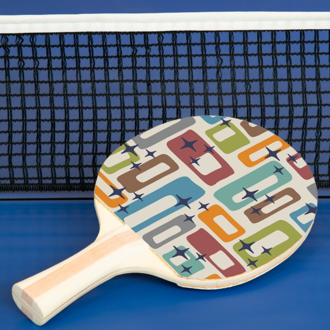 Retro Mid Century Modern Abstract Ping Pong Paddle (Insitu)