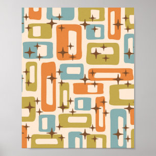 Retro Mid Century Modern Abstract Poster