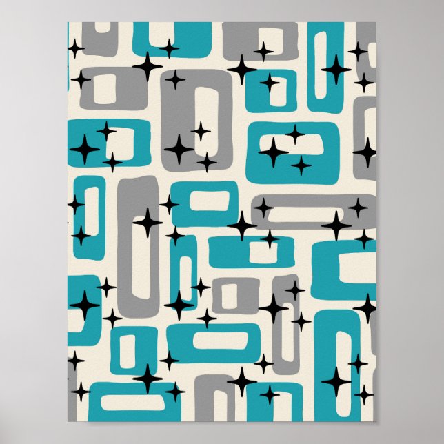 Retro Mid Century Modern Abstract Poster (Front)