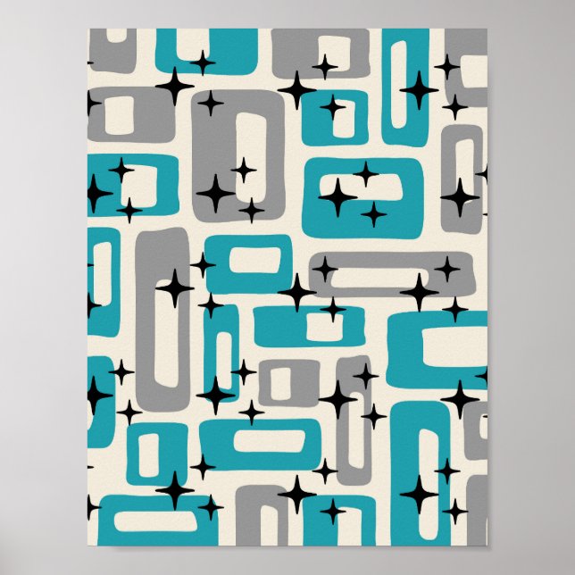 Retro Mid Century Modern Abstract Poster (Front)