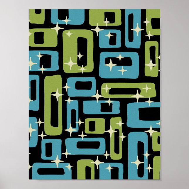 Retro Mid Century Modern Abstract Poster (Front)