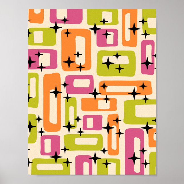 Retro Mid Century Modern Abstract Poster (Front)