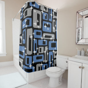 Retro Mid Century Modern Abstract Shower Curtain