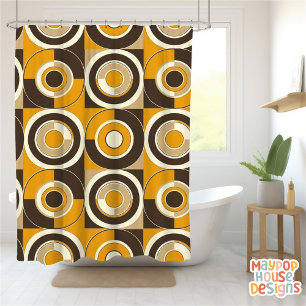 Retro Mid Century Modern Abstract Shower Curtain