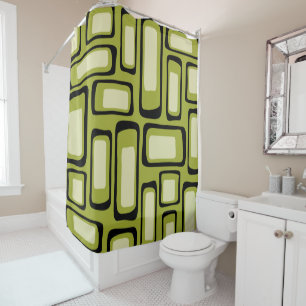 Retro Mid Century Modern Abstract Shower Curtain