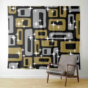 Retro Mid Century Modern Abstract Tapestry