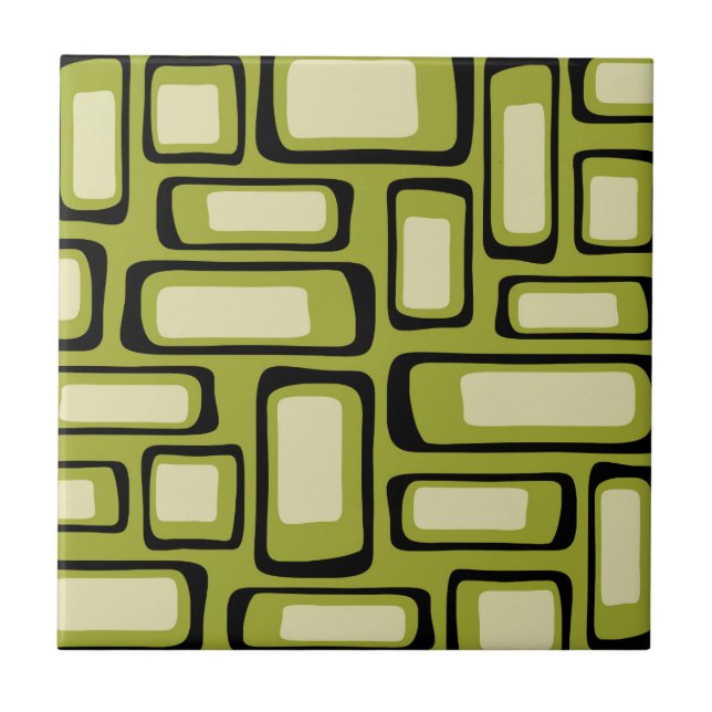 Retro Mid Century Modern Abstract Tile (Front)