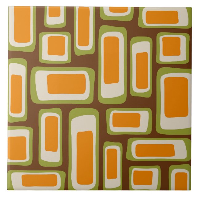 Retro Mid Century Modern Abstract Tile (Front)