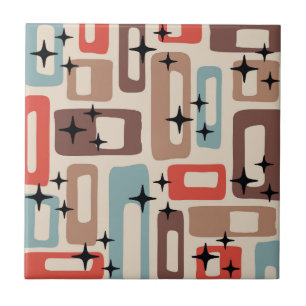 Retro Mid Century Modern Abstract Tile