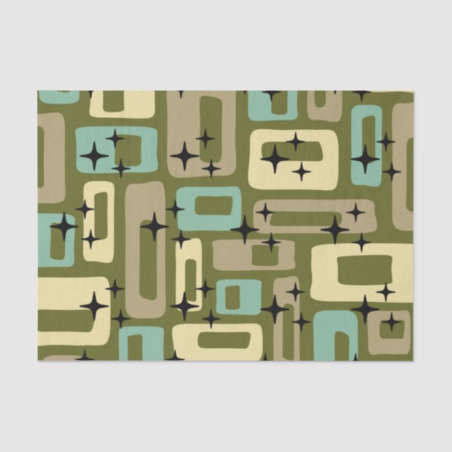 Retro Mid Century Modern Abstract Tissue Paper (Front)