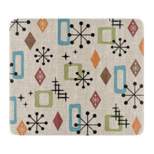 Retro Mid Century Modern Atomic Abstract Pattern Cutting Board