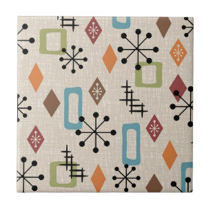 Retro Mid Century Modern Atomic Abstract Pattern Tile