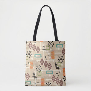 Retro Mid Century Modern Atomic Abstract Tote Bag