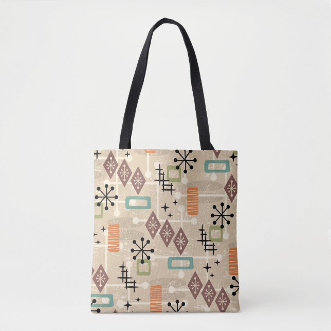 Retro Mid Century Modern Atomic Abstract Tote Bag (Front)
