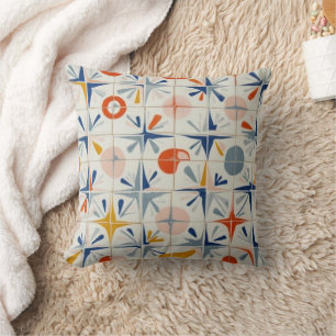 Retro Mid Century Modern Atomic Geometric Pattern Cushion