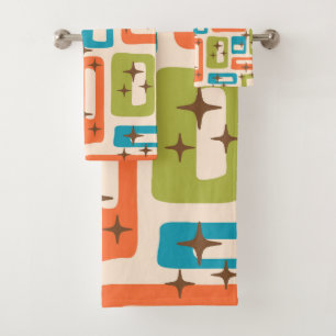 Retro Mid Century Modern Bath Towel Set