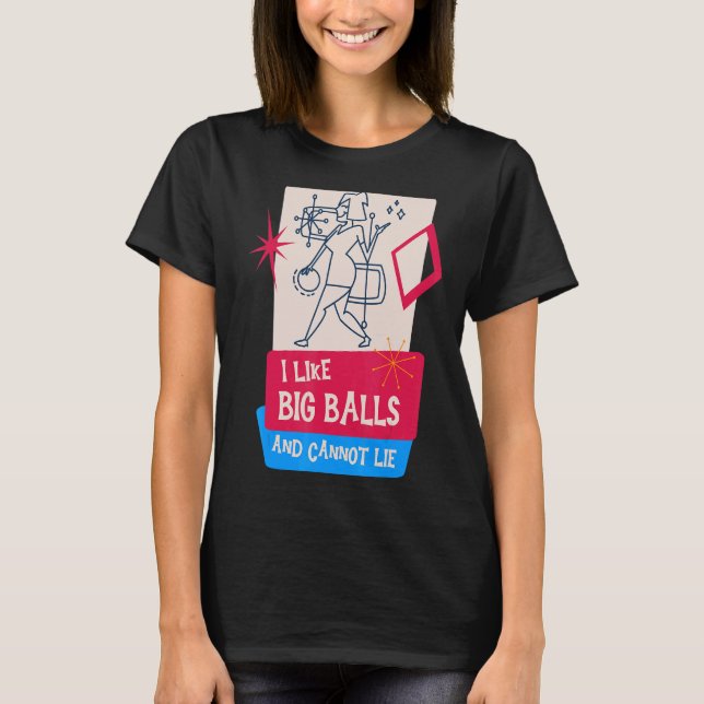 Retro Mid Century Modern Bowling T-Shirt (Front)