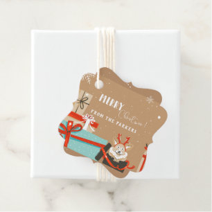 Retro Mid-Century Modern Christmas Holiday Favour Tags