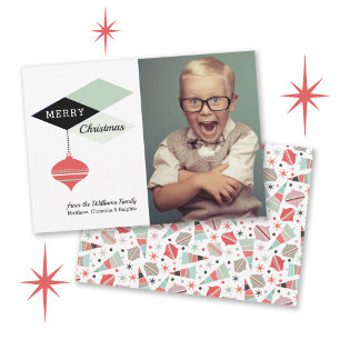 Retro Mid-Century Modern Christmas Photo Holiday Card