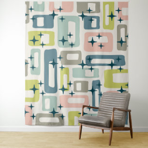 Retro Mid Century Modern Classic Playing Cards Tapestry