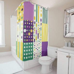 Retro Mid-century modern colour blocks Shower Curtain