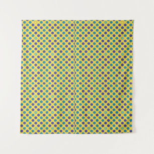 Retro Mid-Century Modern Colourful Polka Dots Tapestry