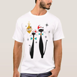 Retro Mid Century Modern Cool Cat Christmas  T-Shirt