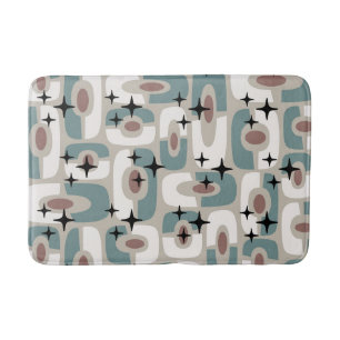 Retro Mid Century Modern Cosmic Abstract Pattern Bath Mat