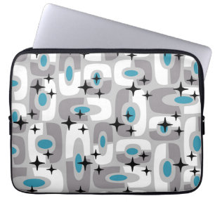 Retro Mid Century Modern Cosmic Abstract Pattern Laptop Sleeve