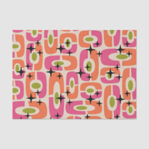 Retro Mid Century Modern Cosmic Abstract Pattern Tissue Paper