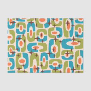 Retro Mid Century Modern Cosmic Abstract Pattern Tissue Paper