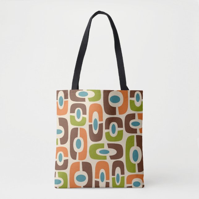 Retro Mid Century Modern Cosmic Abstract Pattern Tote Bag (Front)