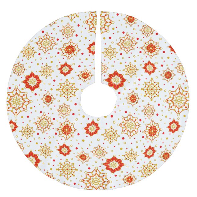 Retro Mid-Century Modern Design Brushed Polyester Tree Skirt (Front)