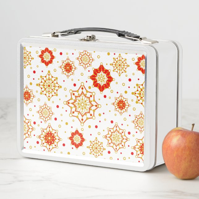 Retro Mid-Century Modern Design Metal Lunch Box (In Situ)