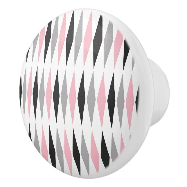 Retro Mid Century Modern Diamond Pattern Ceramic Knob (Right)