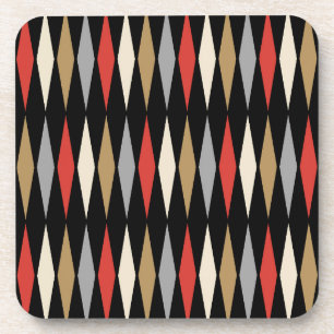 Retro Mid Century Modern Diamond Pattern Coaster