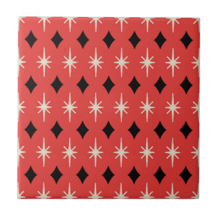 Retro Mid Century Modern Diamond Pattern Tile
