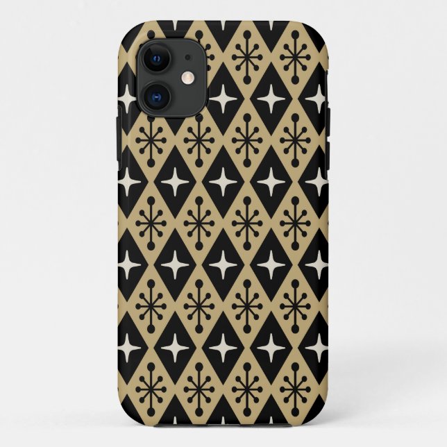 Retro Mid Century Modern Diamond Starburst Pattern Case-Mate iPhone Case (Back)