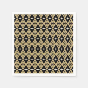Retro Mid Century Modern Diamond Starburst Pattern Napkin