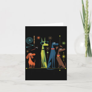 Retro Mid-century Modern Dogs 50s 60s Style Card